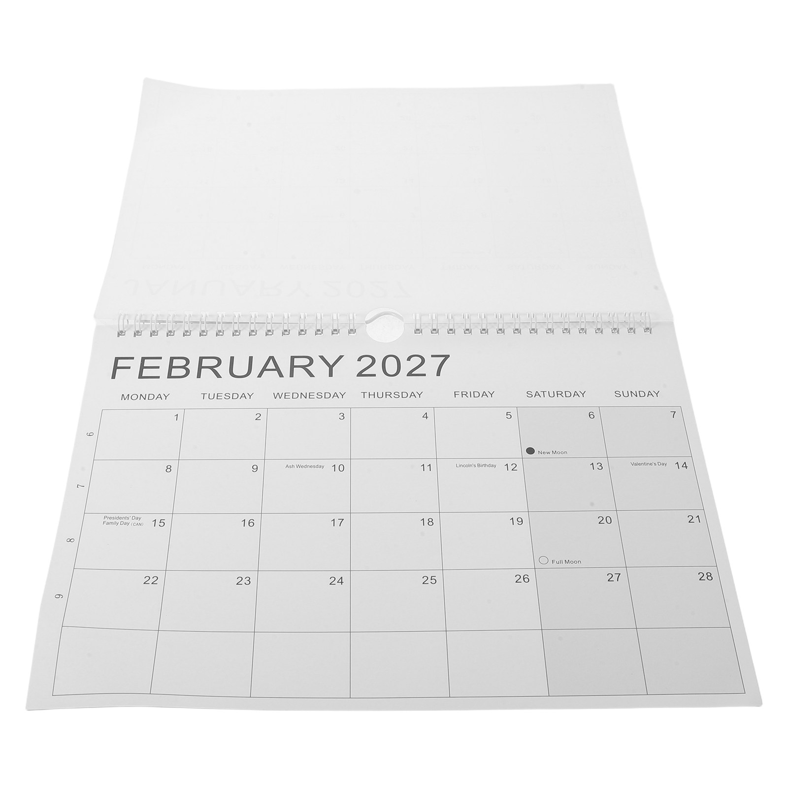 English Home Office - ปฏิทินกระดาษ 2027-2028 ปฏิทินติดผนังภาษาอังกฤษ แบบแนวตั้ง ขนาดใหญ่ สำหรับวางแผนรายเดือน