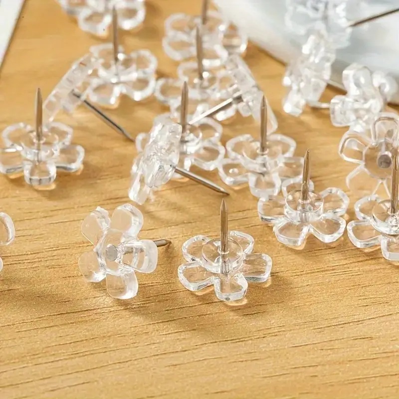 Home Office Image - 50/100/200pcs ดอกไม้ PUSH Pins จอแสดงผล Fixing