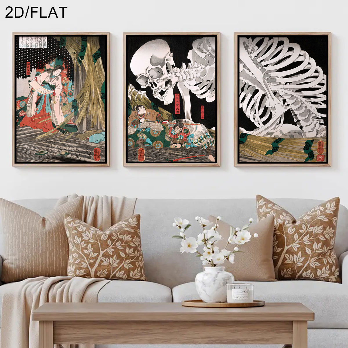 3 ชิ้น ภาพพิมพ์บนผ้าใบลาย Taki - Home Office Image บทวิจารณ์และราคา
