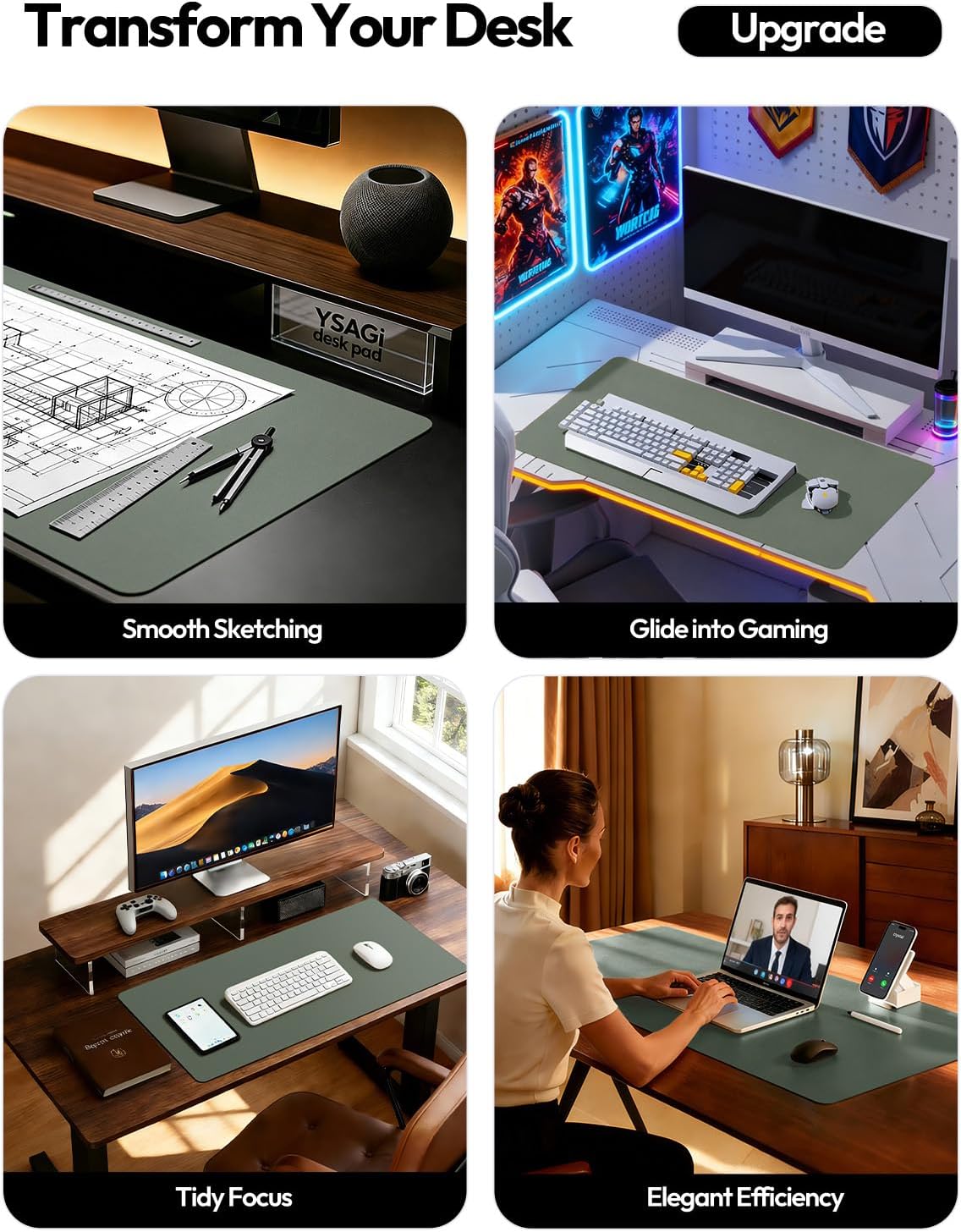 แผ่นรองโต๊ะหนัง, แผ่นรองเมาส์ข - Home Office Image บทวิจารณ์และราคา