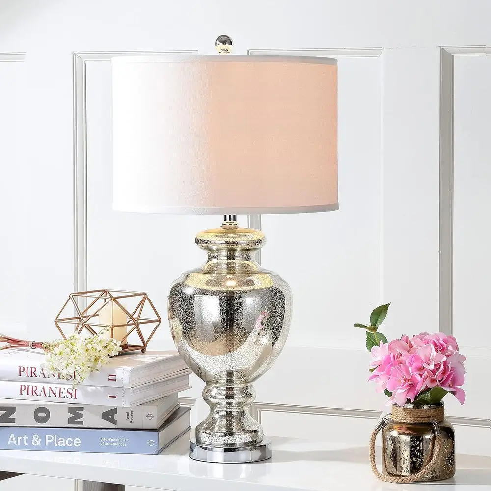 โคมไฟตั้งโต๊ะกระจกสีเงินเมอร์ค - Home Office Lamp บทวิจารณ์และราคา