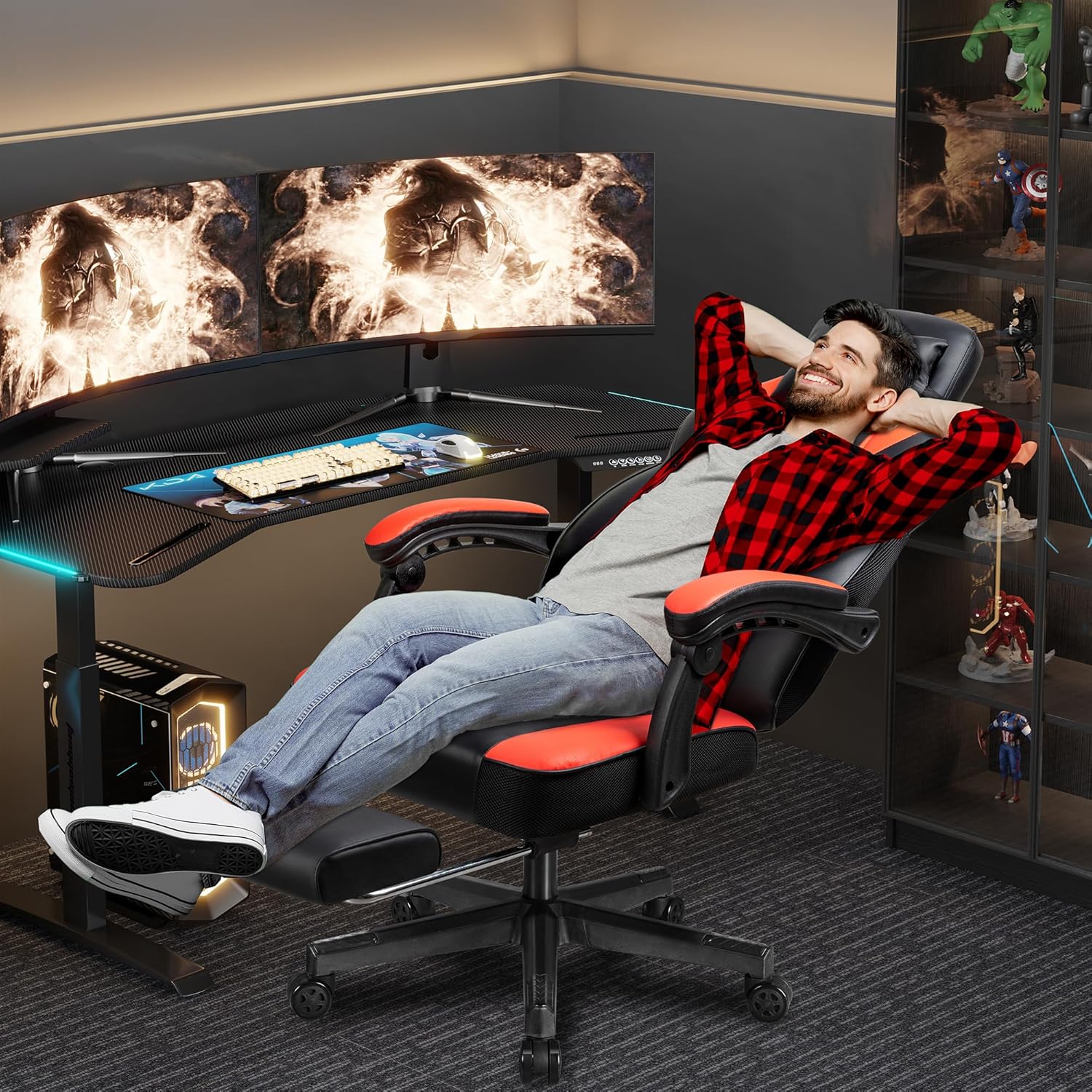 เก้าอี้เกมมิ่งพร้อมที่วางเท้า  - Home Office Image บทวิจารณ์และราคา