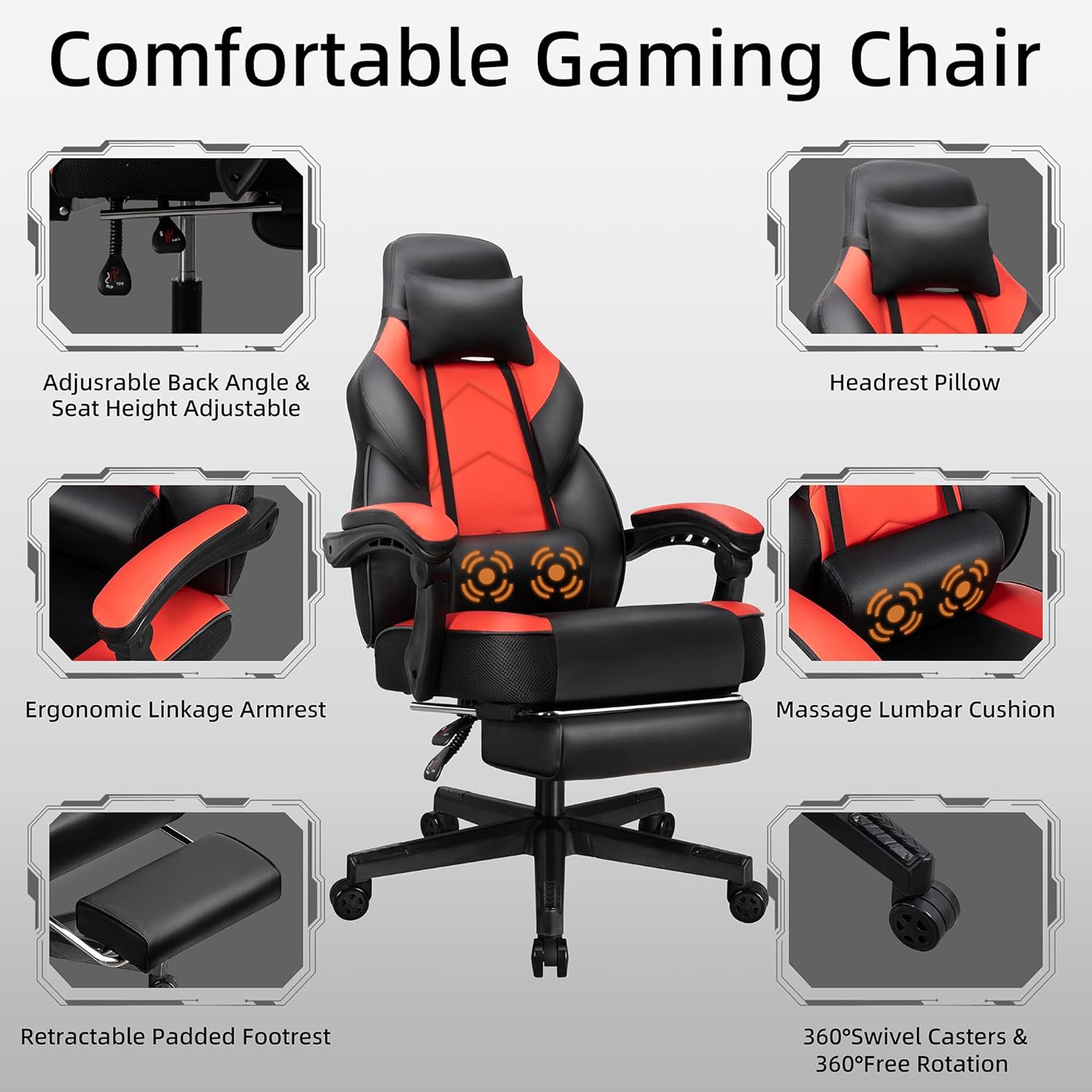 เก้าอี้เกมมิ่งพร้อมที่วางเท้า  - Home Office Image บทวิจารณ์และราคา