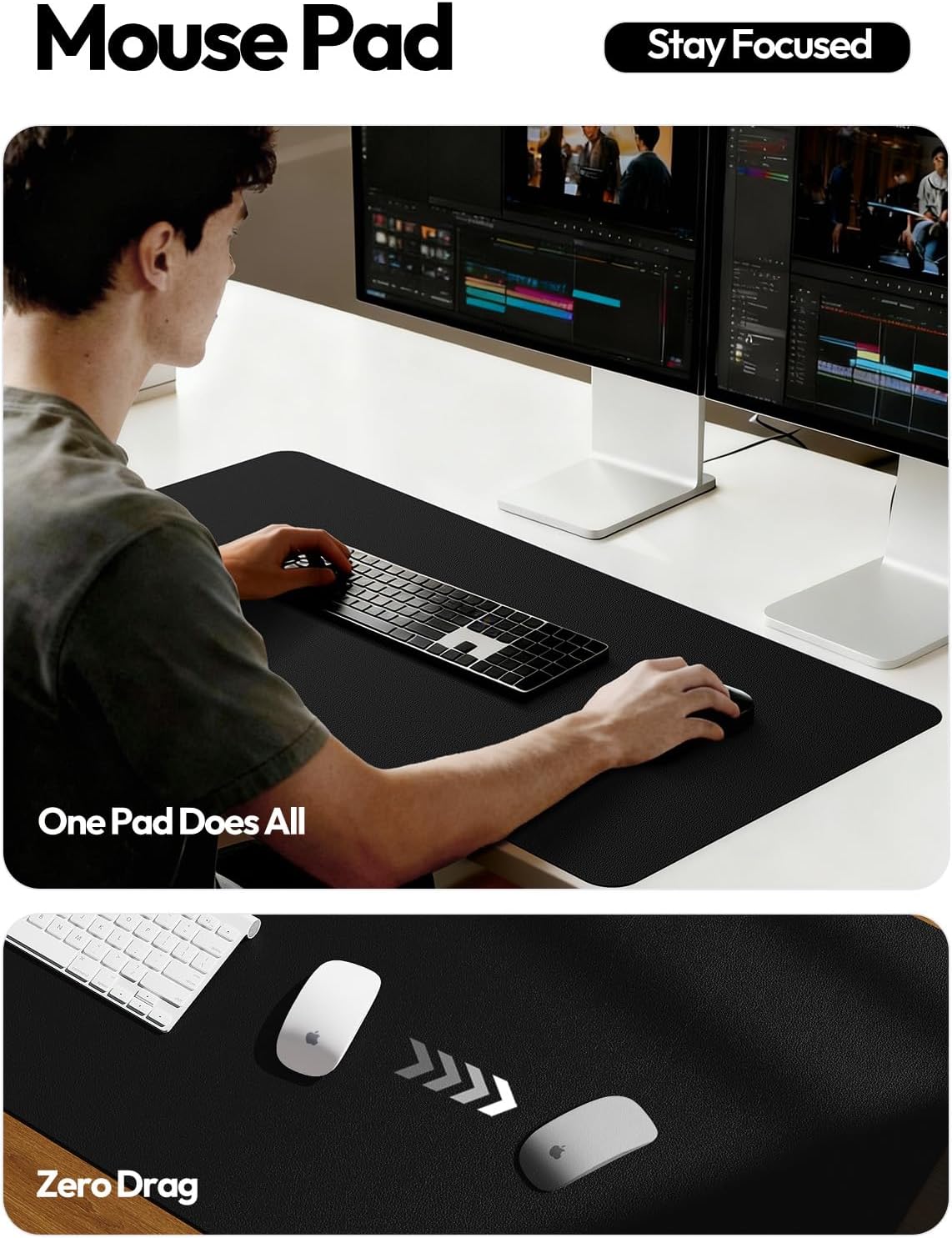 แผ่นรองโต๊ะหนังขนาดใหญ่ 23.6x1 - Home Office Image บทวิจารณ์และราคา