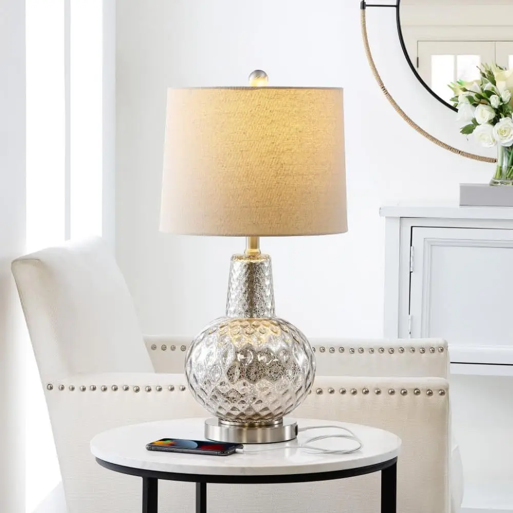 โคมไฟตั้งโต๊ะ LED สีเงิน/สีงาช - Home Office Lamp บทวิจารณ์และราคา